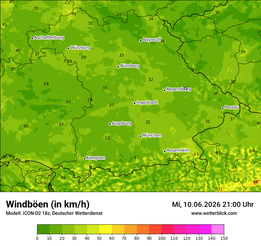 Maximale Windböen