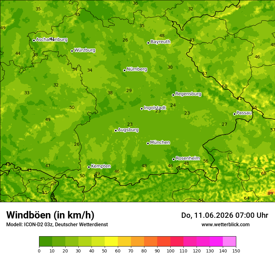 Maximale Windböen