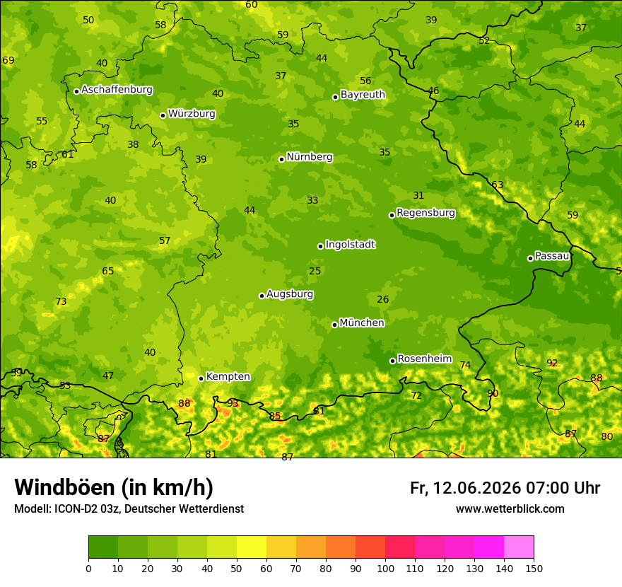 Maximale Windböen