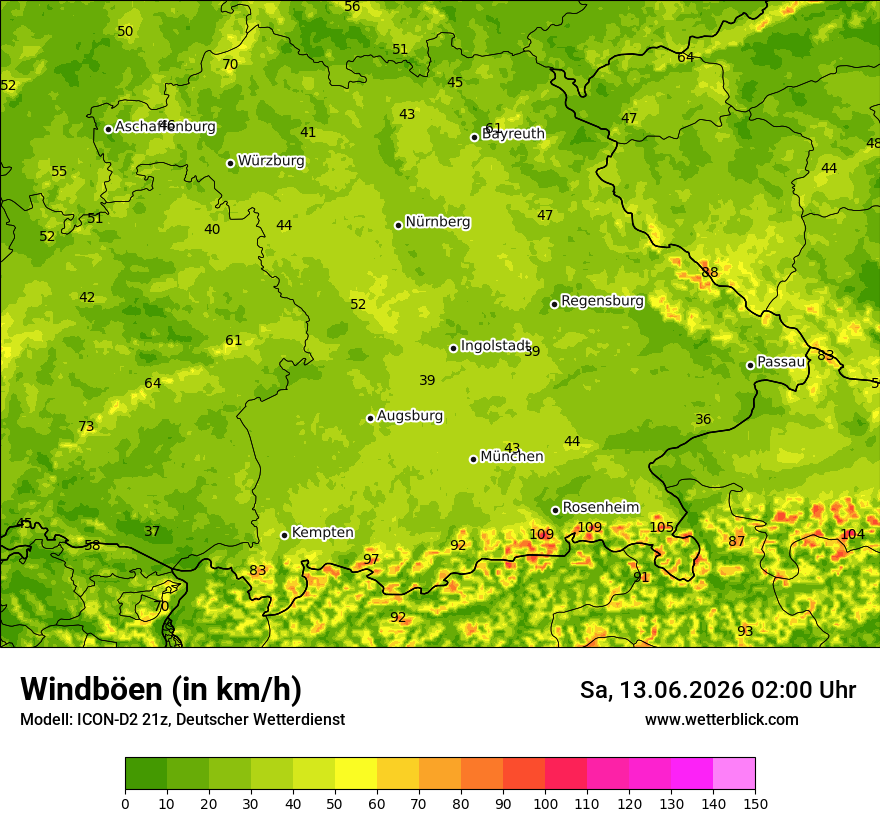 Maximale Windböen