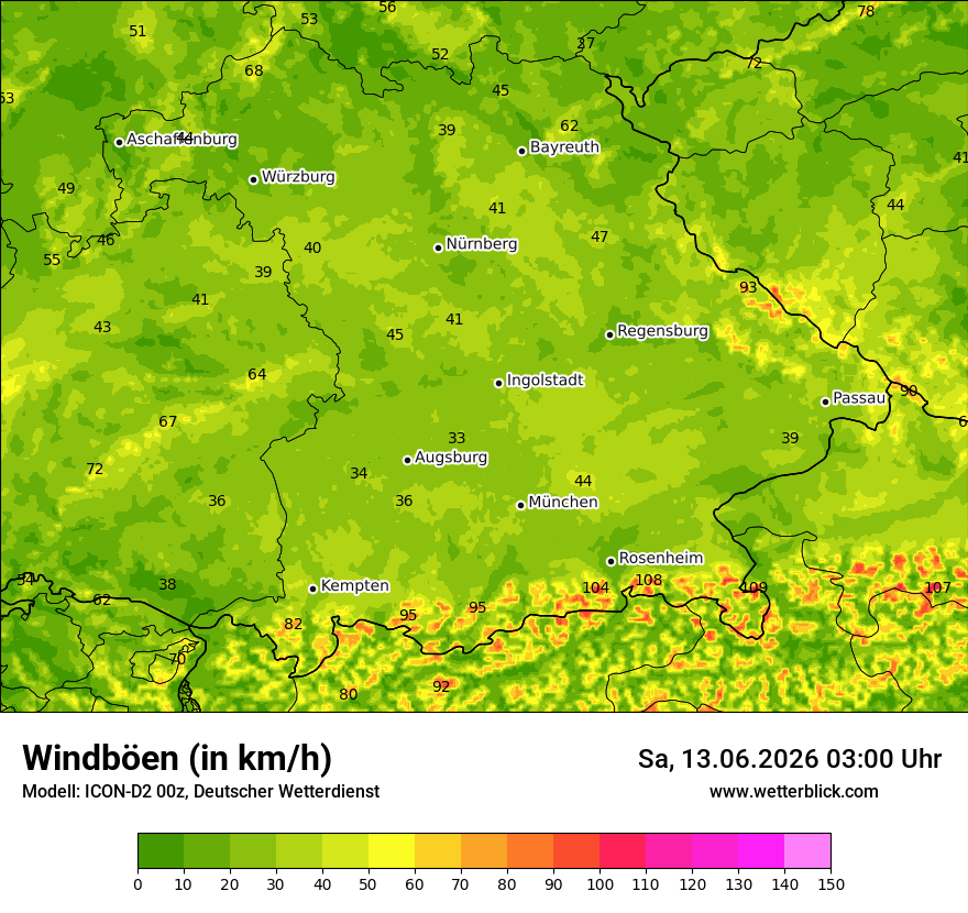 Maximale Windböen