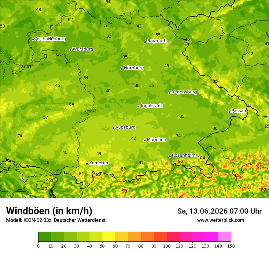 Maximale Windböen