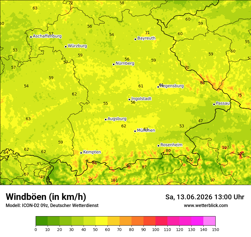 Maximale Windböen