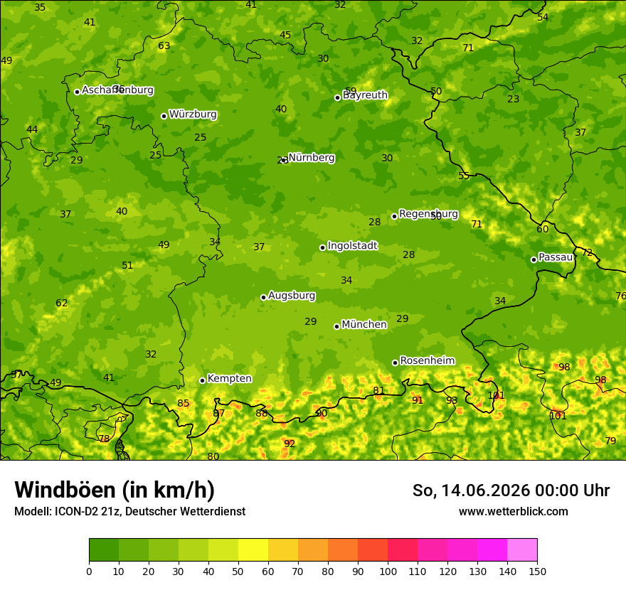 Maximale Windböen