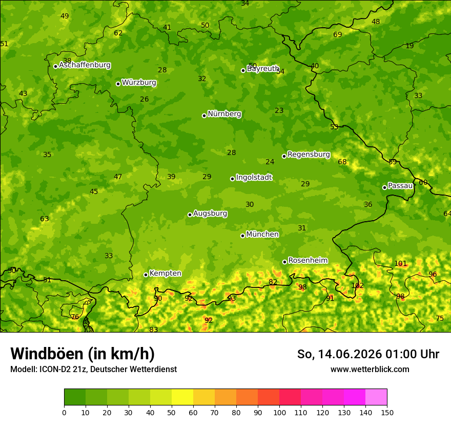Maximale Windböen