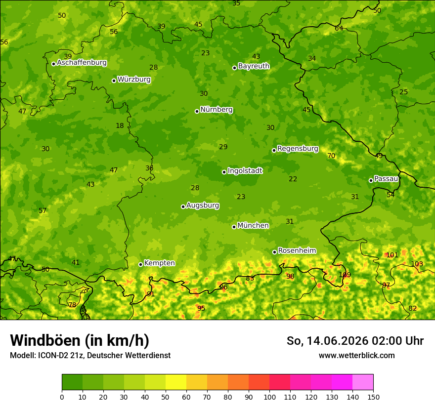 Maximale Windböen