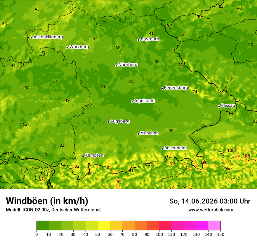Maximale Windböen