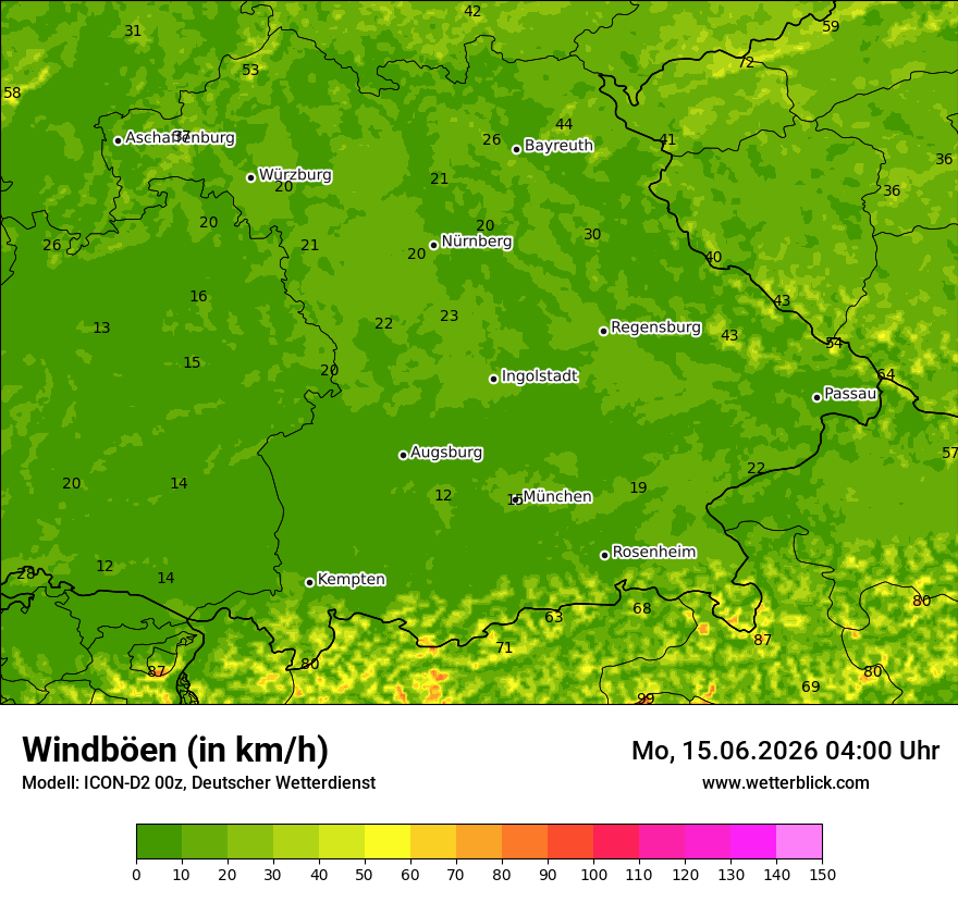 Maximale Windböen