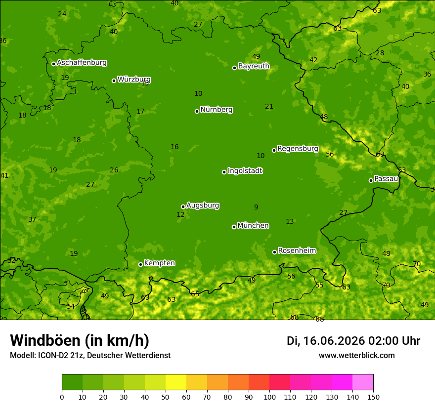 Maximale Windböen