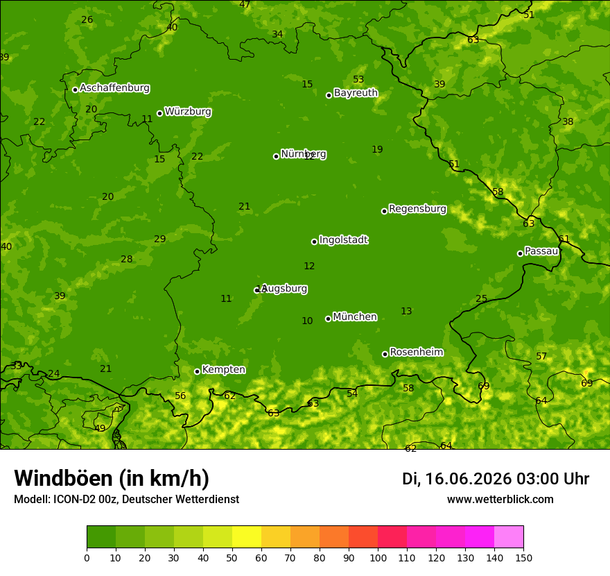 Maximale Windböen