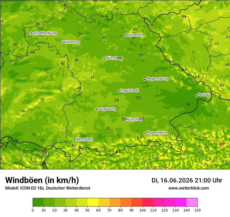 Maximale Windböen