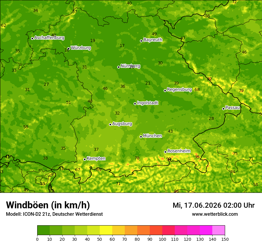 Maximale Windböen
