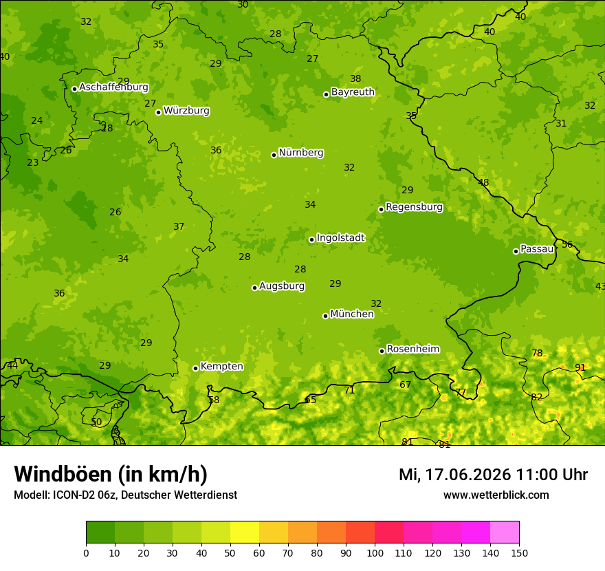 Maximale Windböen