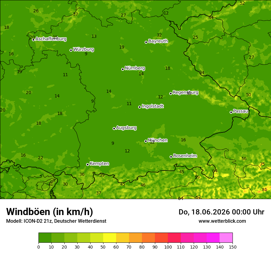 Maximale Windböen