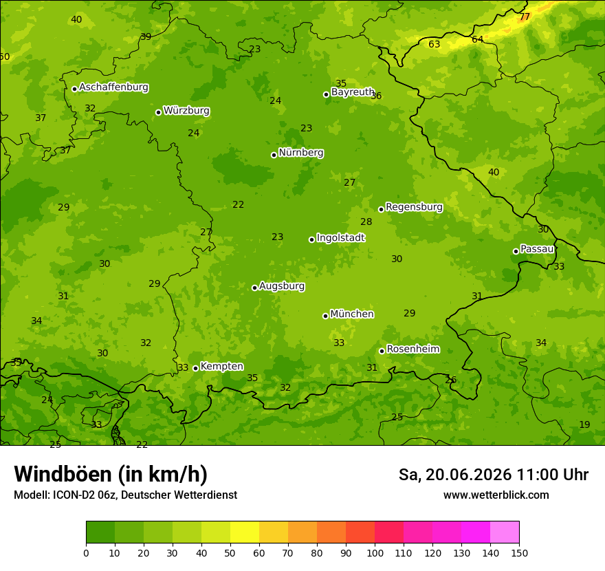 Maximale Windböen