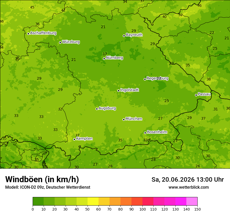 Maximale Windböen