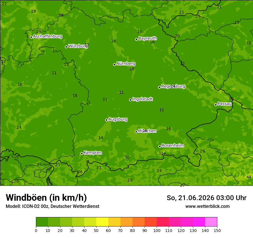 Maximale Windböen
