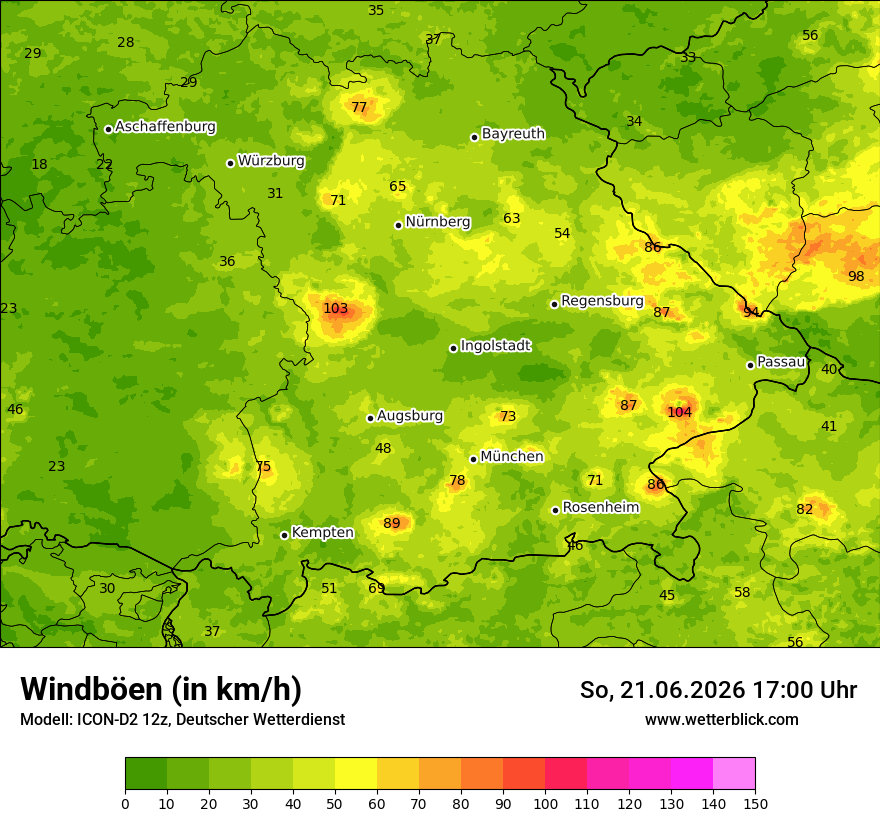 Maximale Windböen