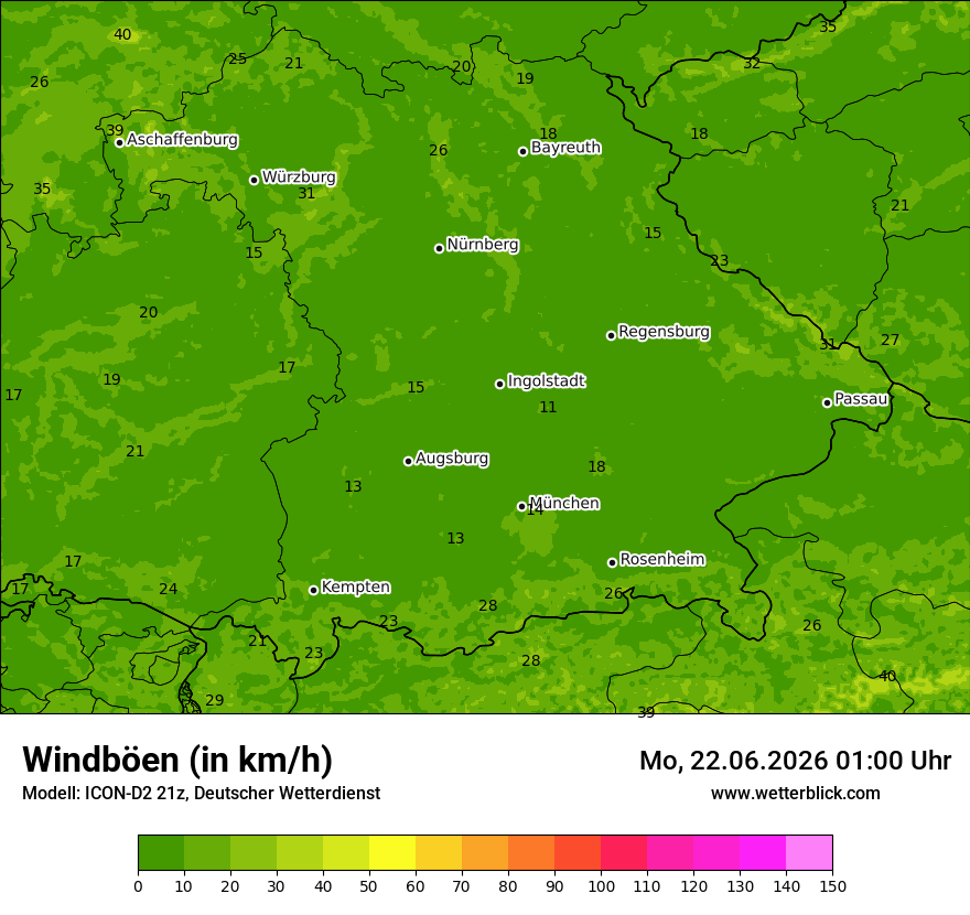 Maximale Windböen