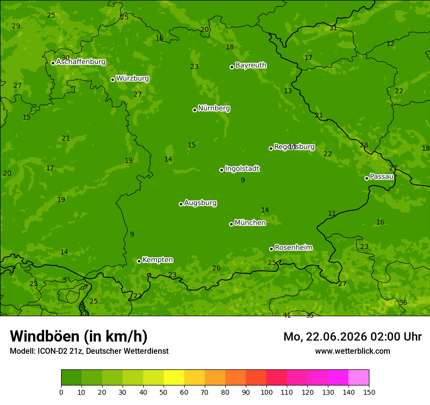 Maximale Windböen