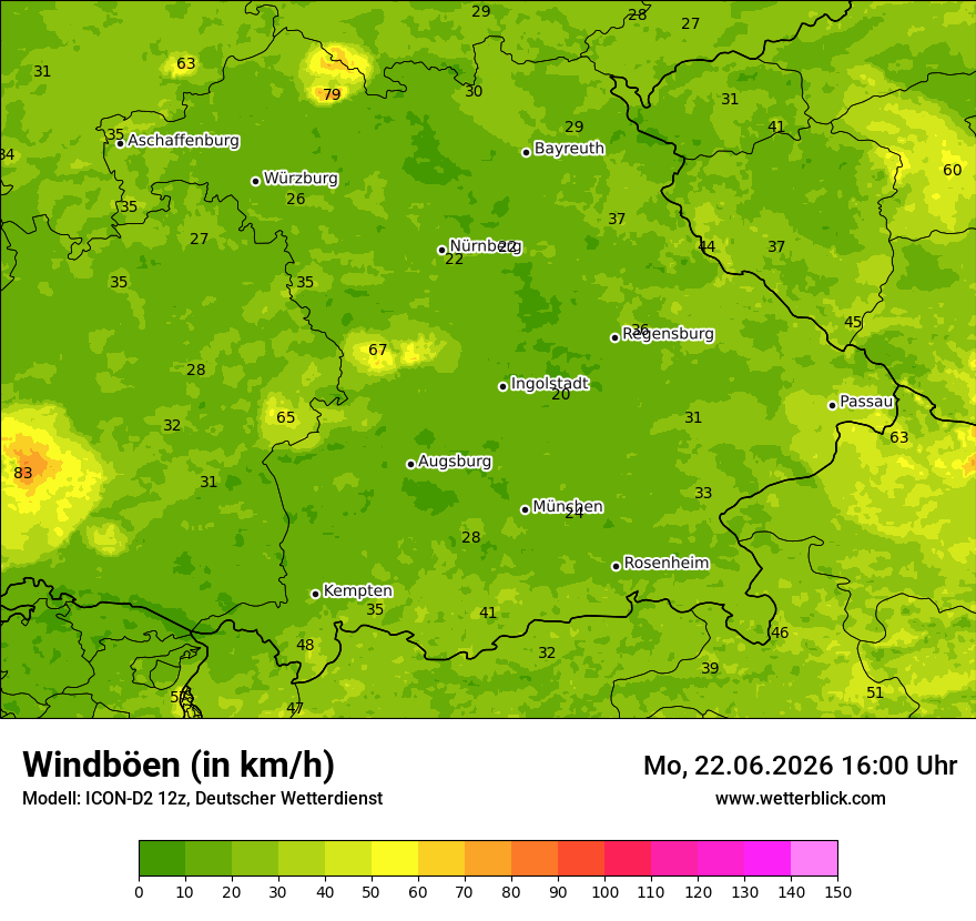 Maximale Windböen