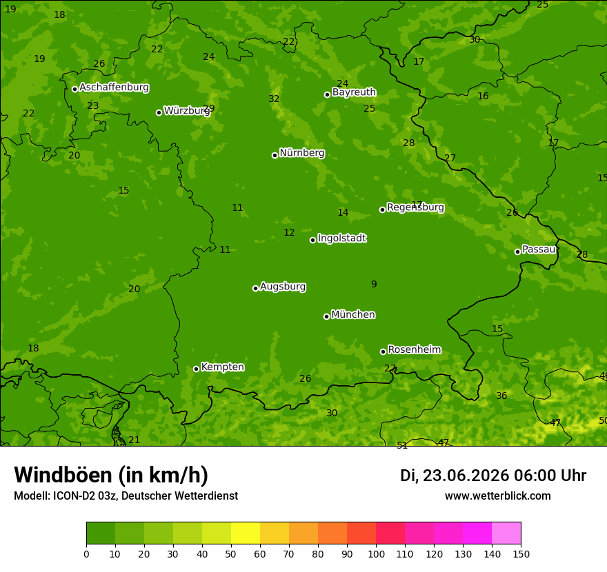 Maximale Windböen