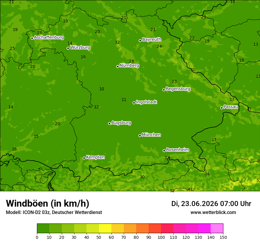Maximale Windböen