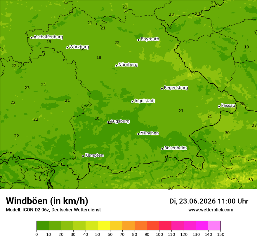Maximale Windböen