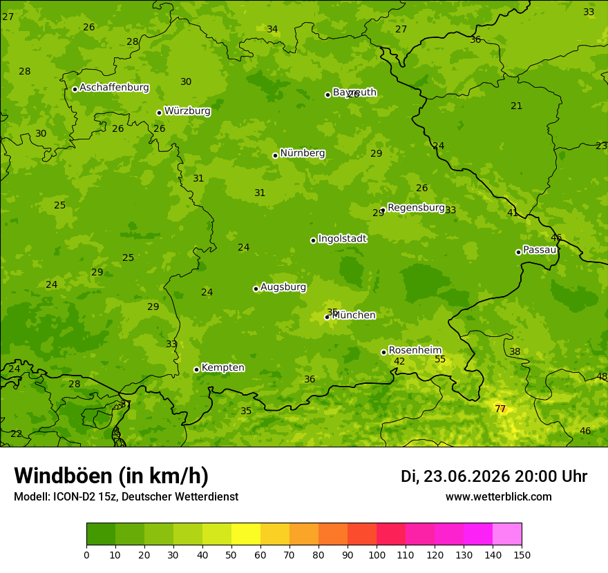 Maximale Windböen
