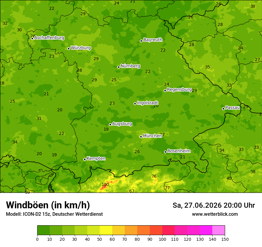 Maximale Windböen