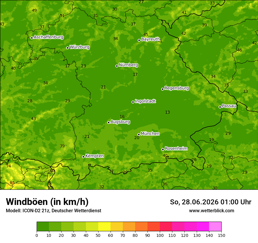 Maximale Windböen