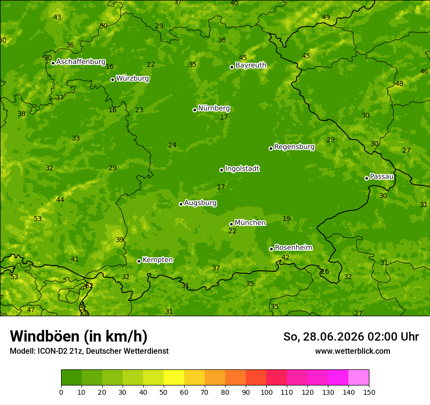 Maximale Windböen