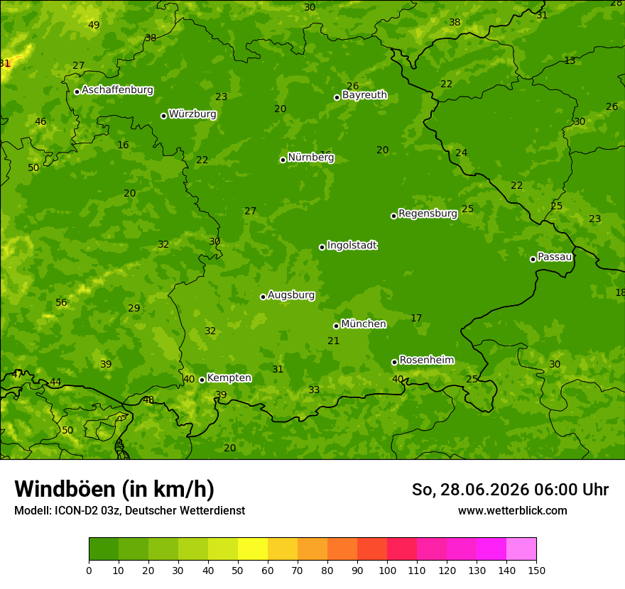Maximale Windböen