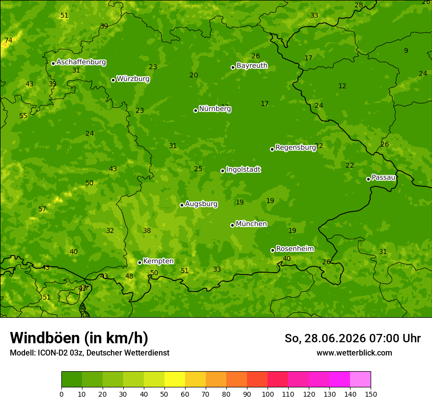 Maximale Windböen