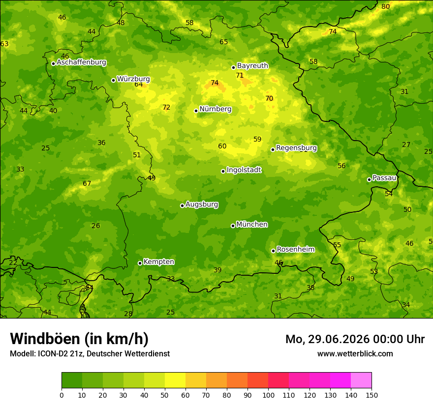 Maximale Windböen