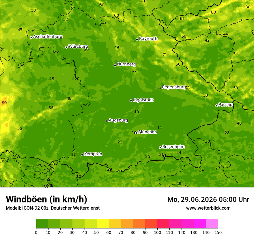 Maximale Windböen