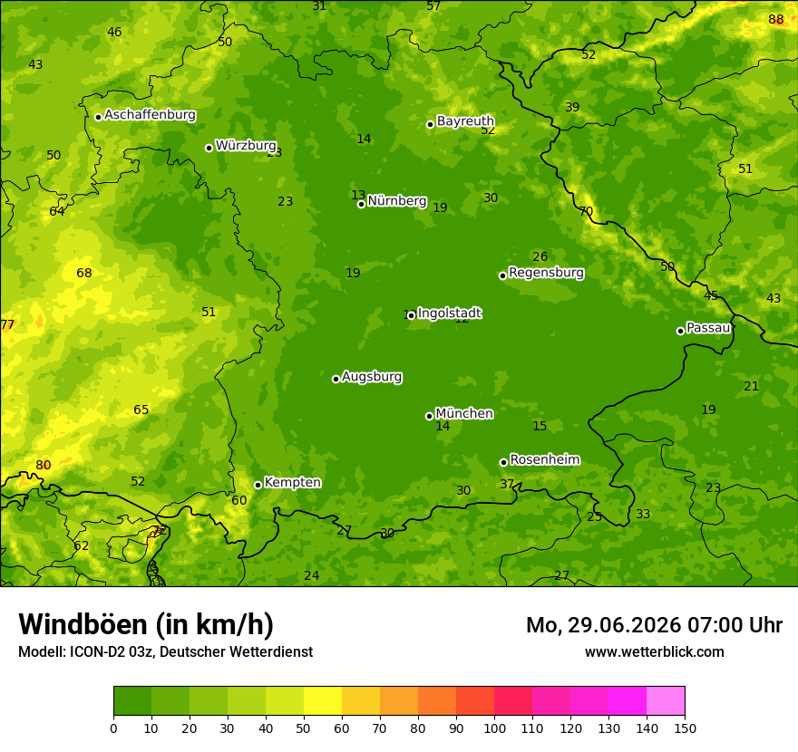 Maximale Windböen