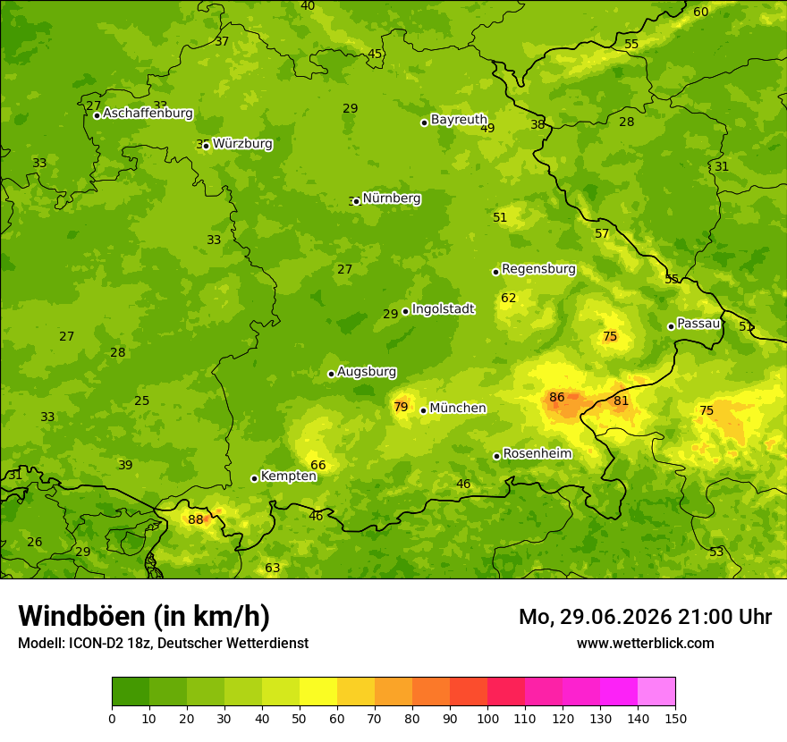Maximale Windböen
