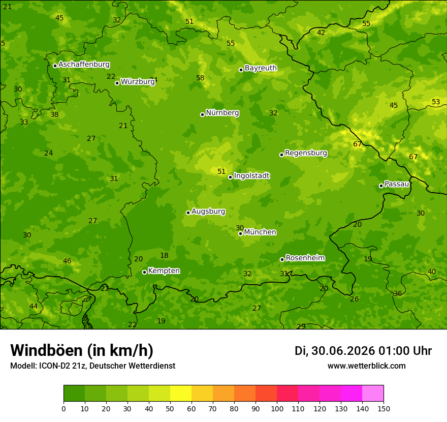 Maximale Windböen
