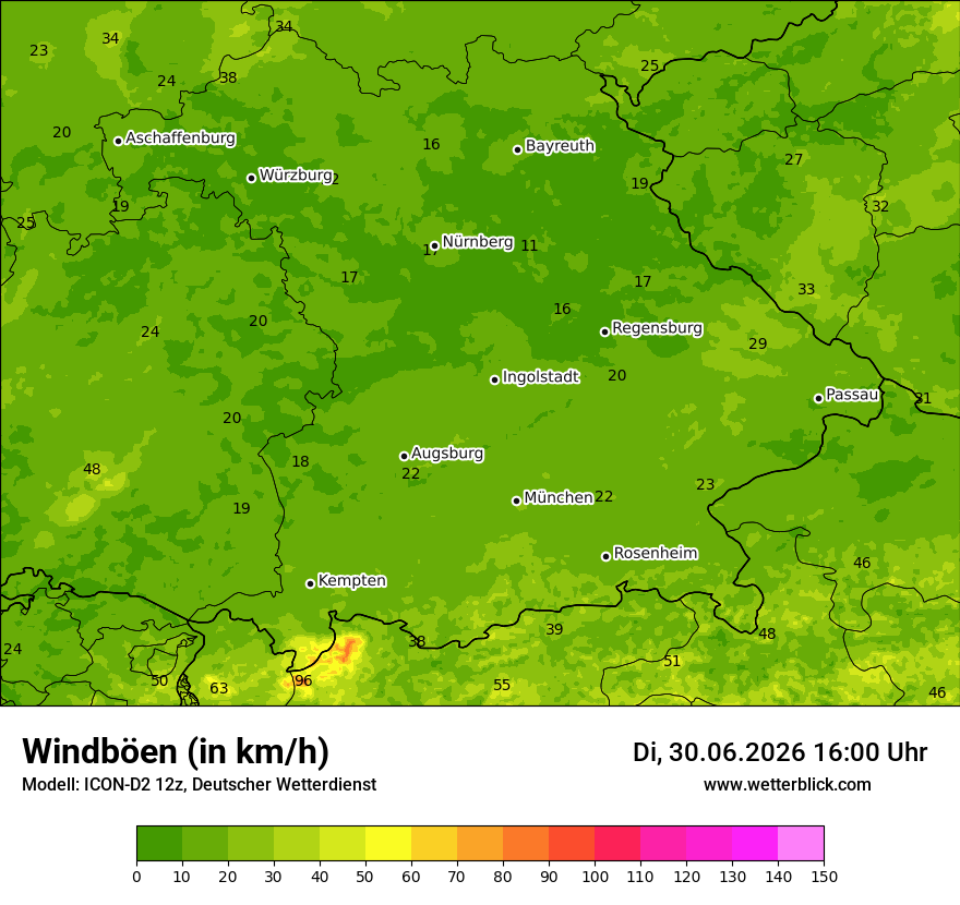 Maximale Windböen