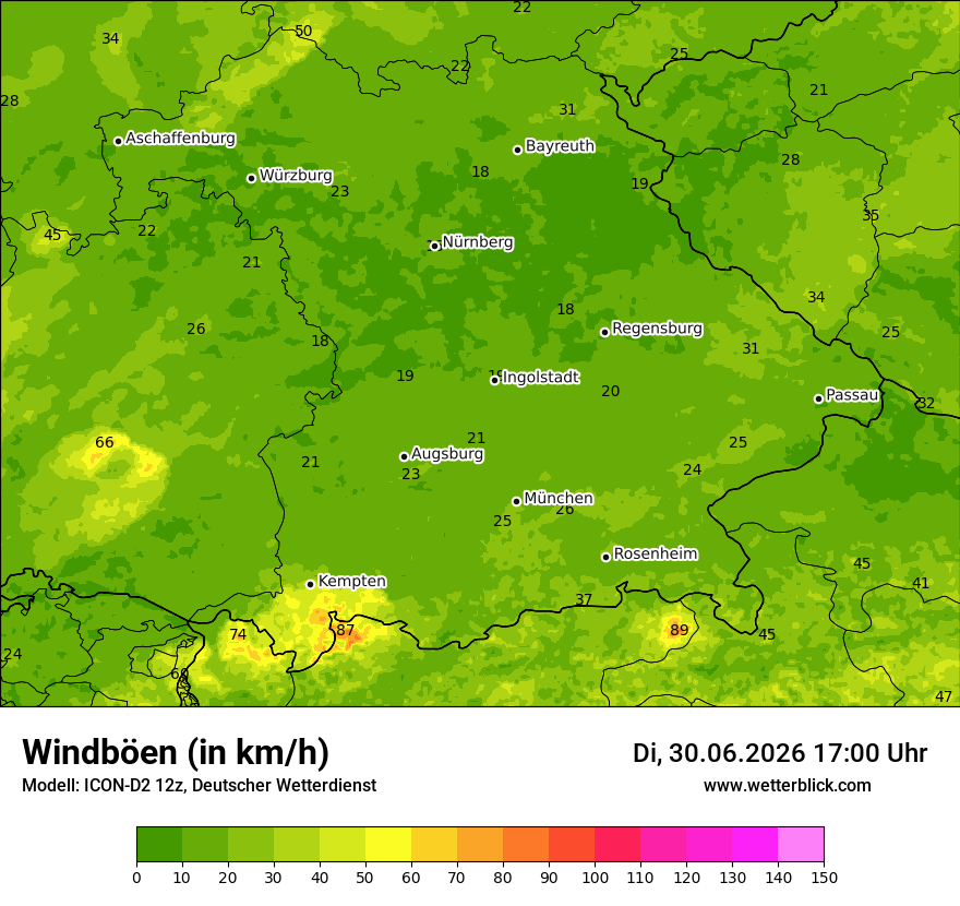 Maximale Windböen