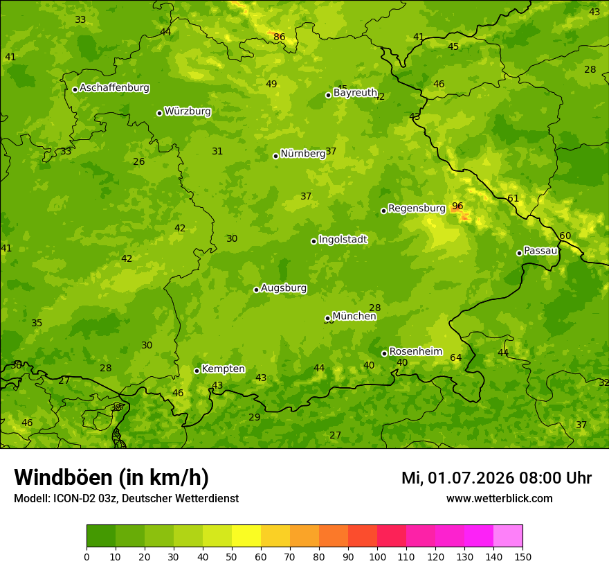 Maximale Windböen