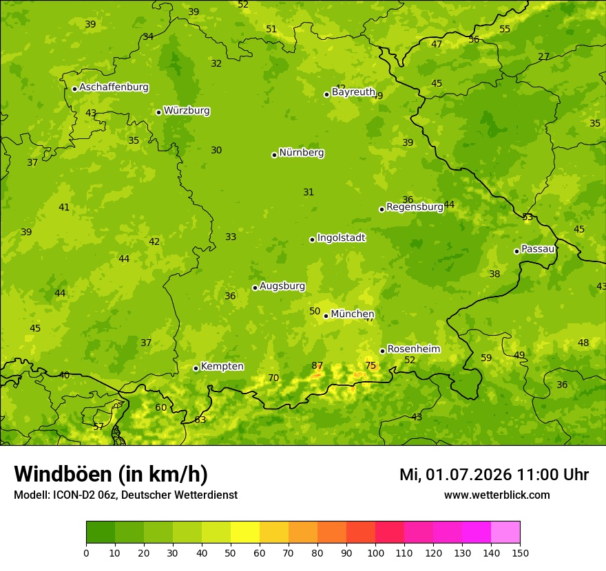 Maximale Windböen