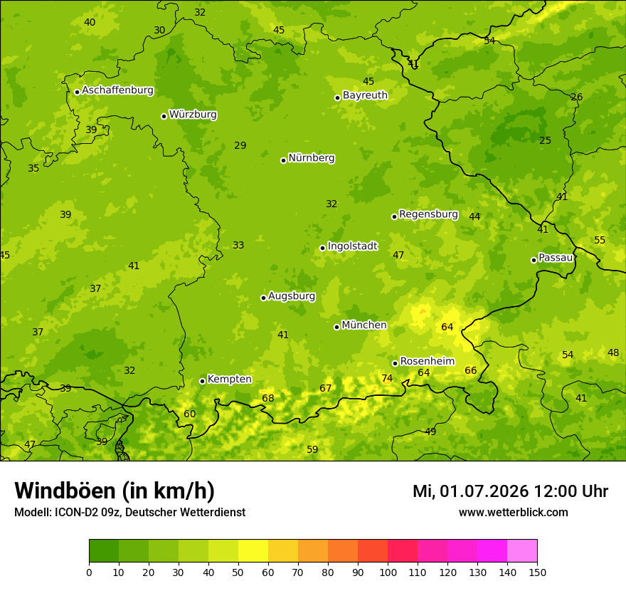 Maximale Windböen