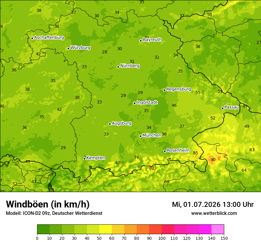 Maximale Windböen