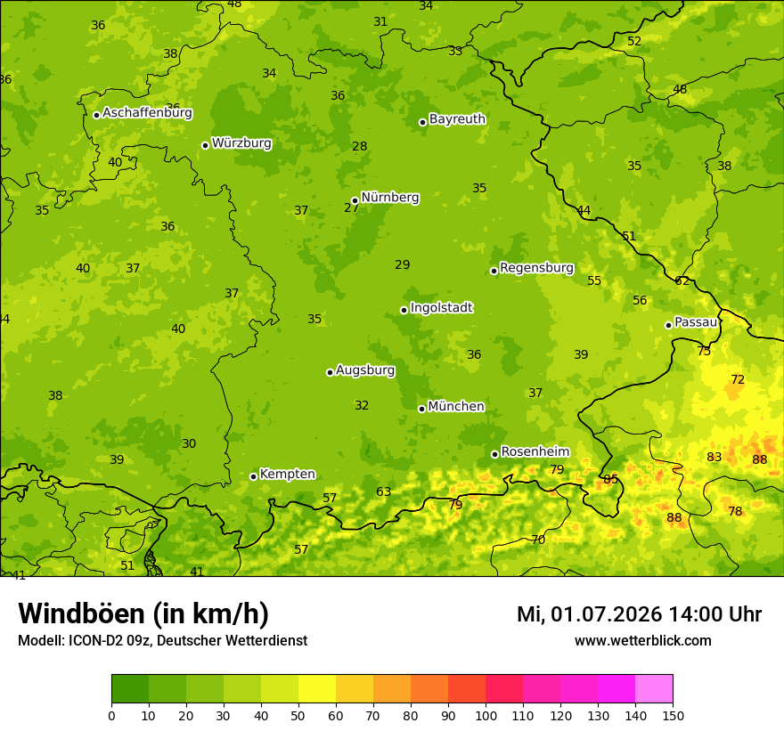 Maximale Windböen