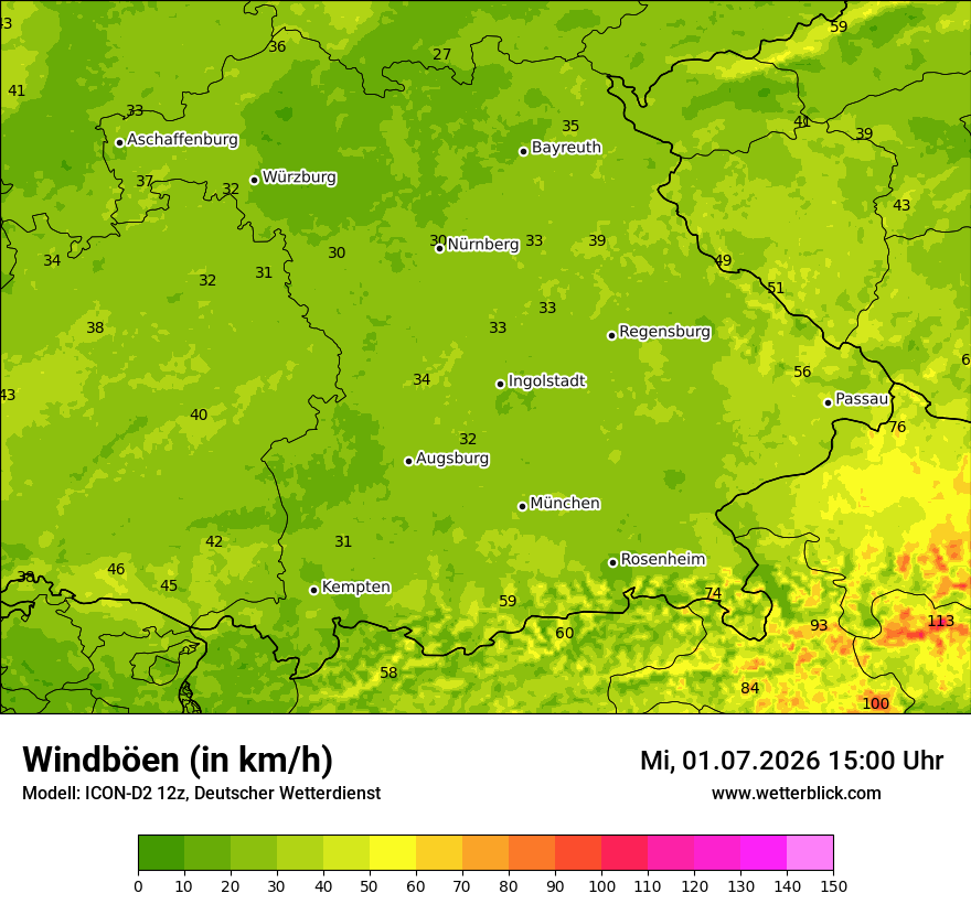Maximale Windböen
