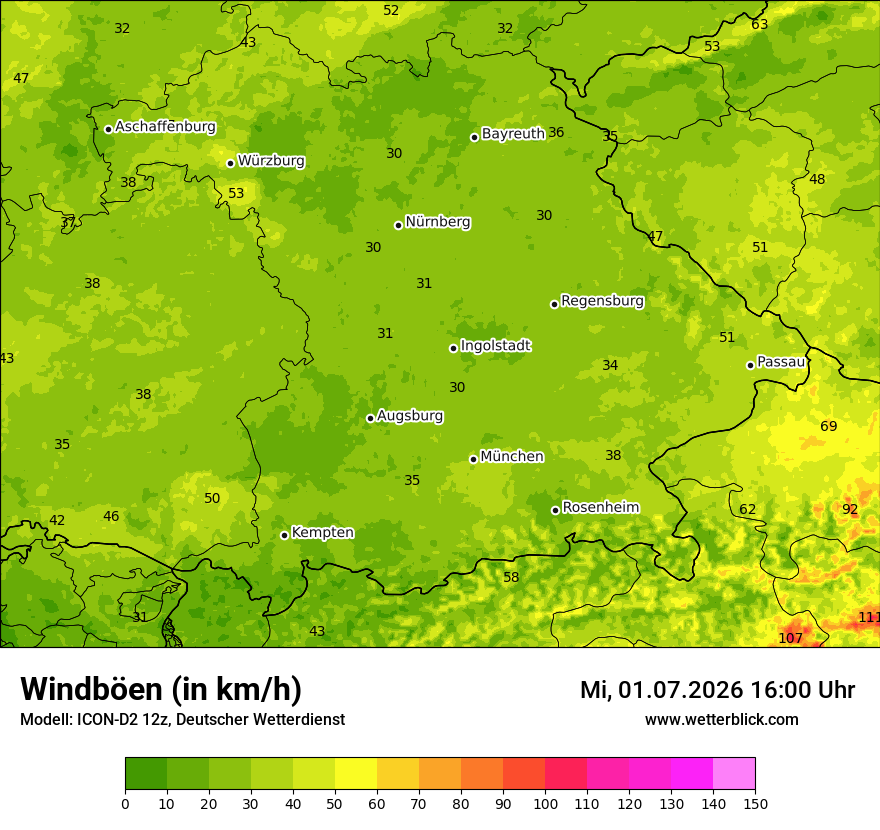 Maximale Windböen