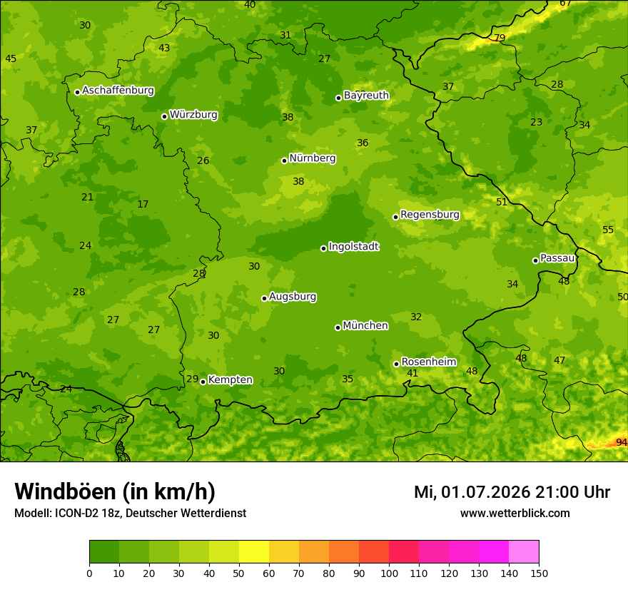 Maximale Windböen