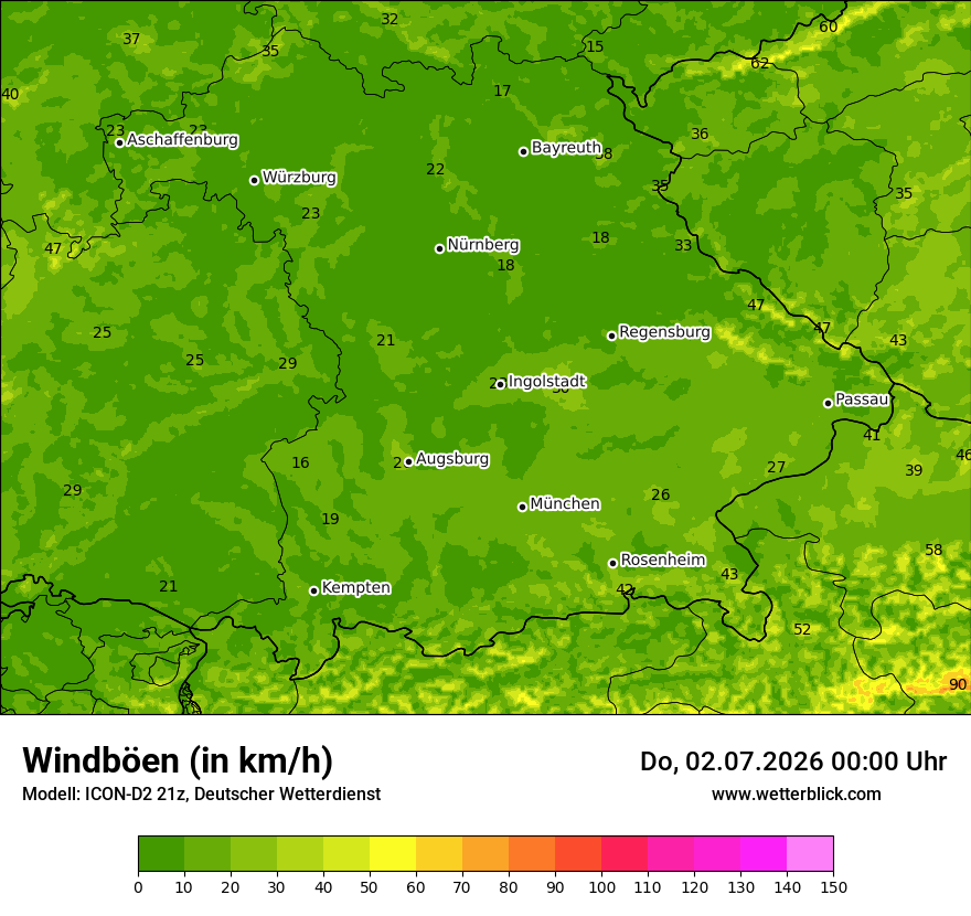 Maximale Windböen